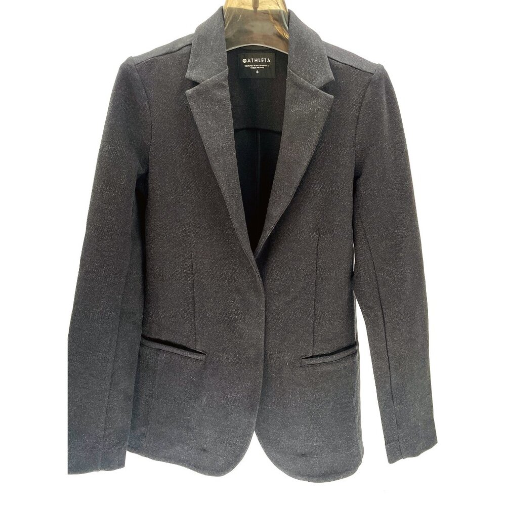 ATHLETA blazer stretch tweed Venice style heather brown size 8